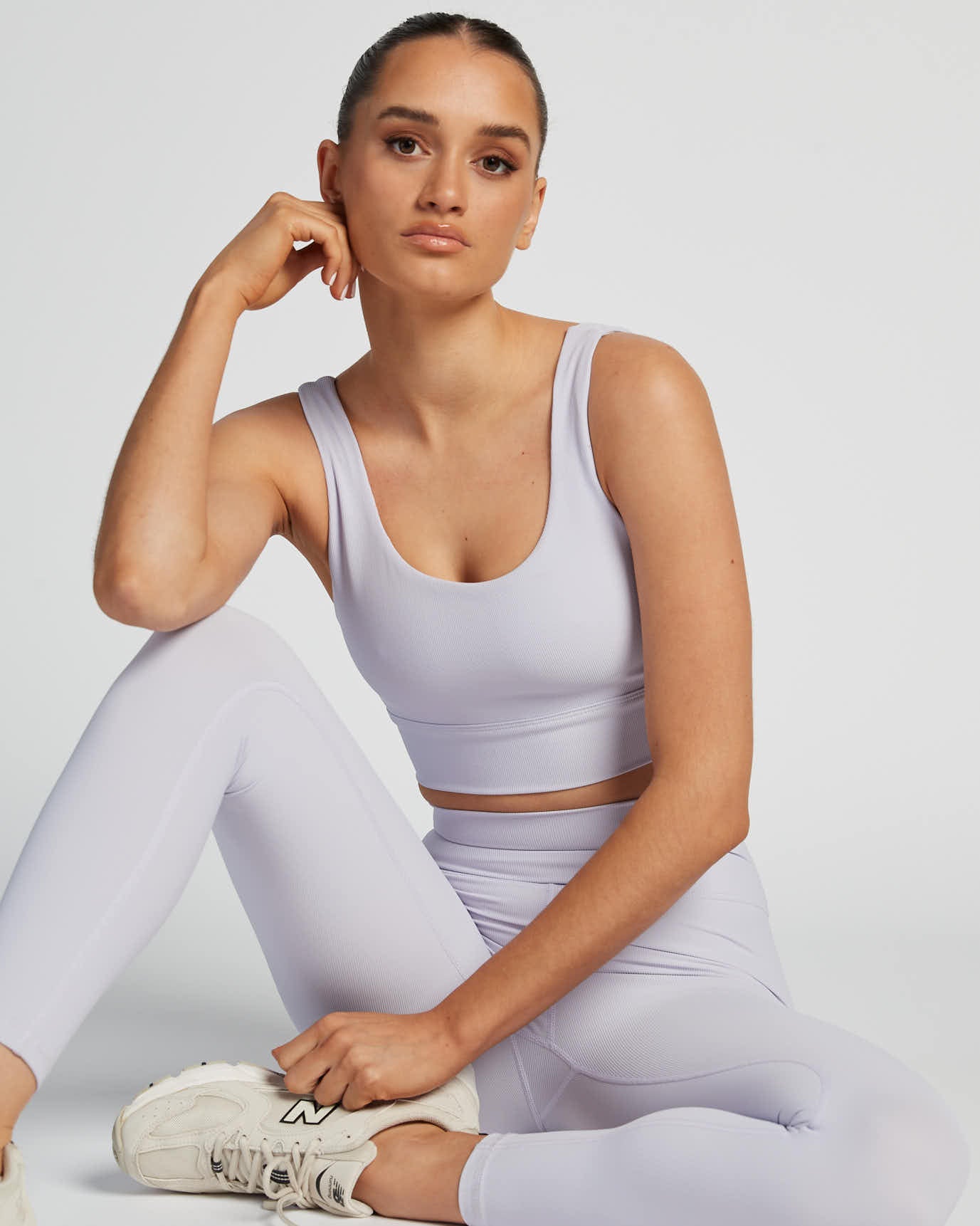 Base Ribbed (Lilac) Scoop Back Sports Bra