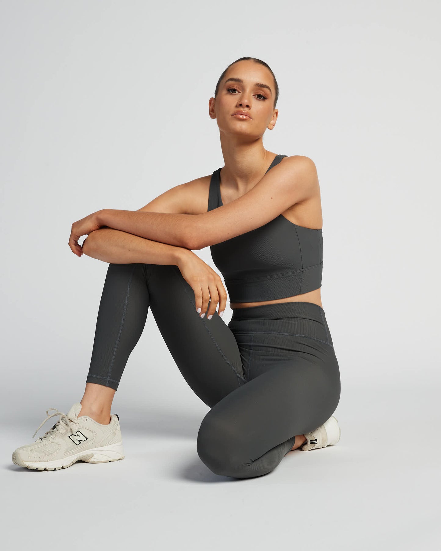 Base Ribbed (Charcoal) 7/8 Legging