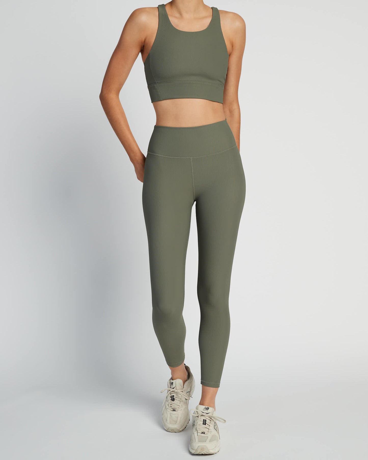 Base Ribbed (Khaki) 7/8 Legging
